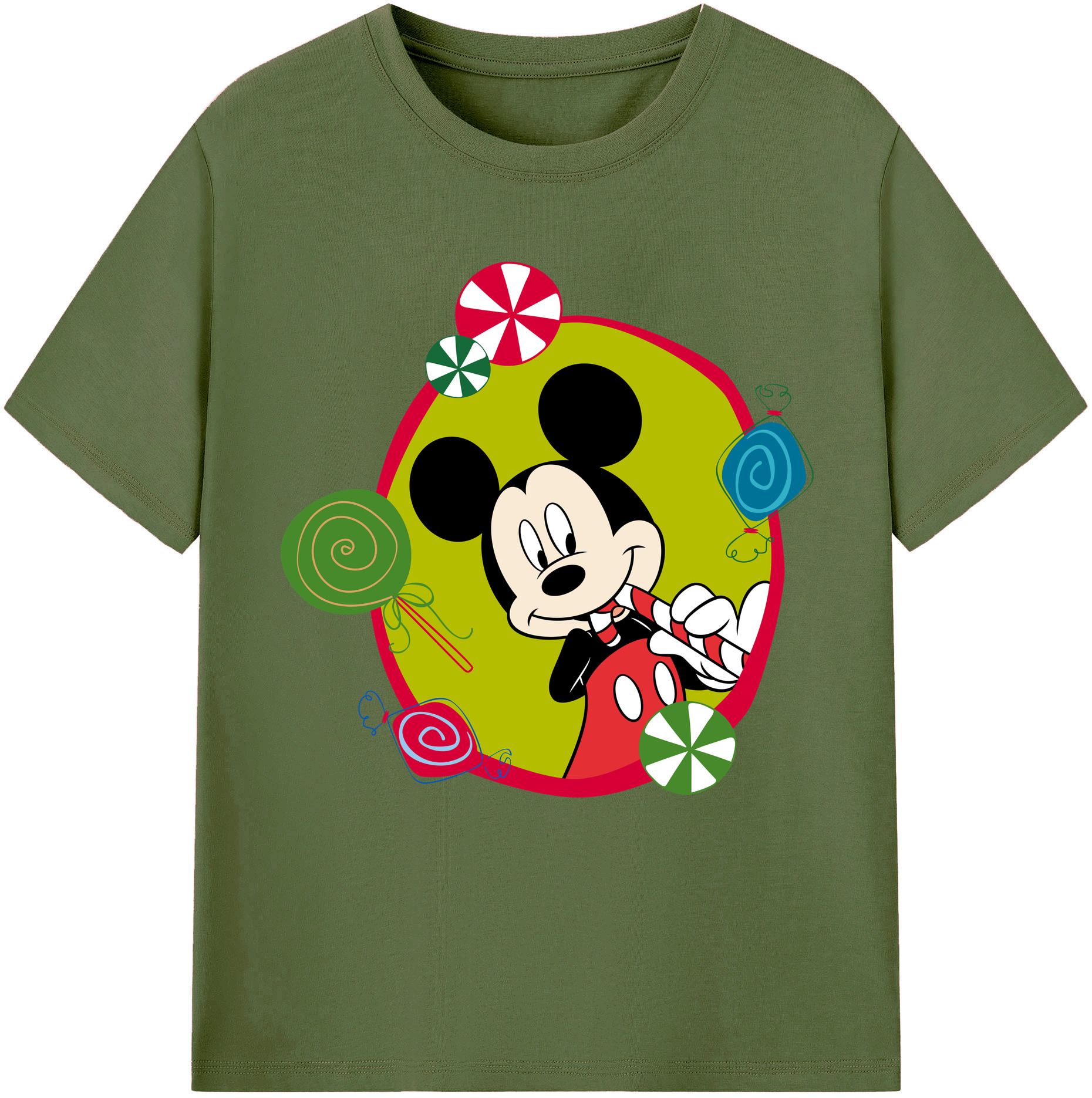 （画像用） ミッキーマウス Mickey Mouse 綿100％半袖Tシャツ（フロントプリント）